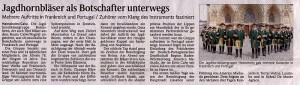 (21.05.2012) Calwer Zeitung: "Jagdhornbläser als Botschafter unterwegs"