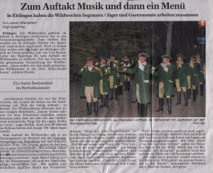 (2011-00-00) Badische Neuste Nachrichten: "Zum Auftakt Musik und dann ein Menü". (Bild anklicken)