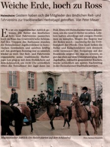 (00.00.2009) Zeitung unbekannt. "Weiche Erde, hoch zu ross". (Bild anklicken)